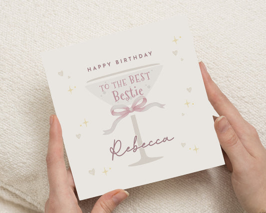 Birthday Card for Best Friend, Personalised Bestie Birthday Card, Birthday Card for Her, Cute Birthday Card for Friend