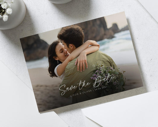 Photo Save the Date Card, Personalised Save the Date Card, Wedding Save the Date, Custom Save the Date, Save the Date Cards, Minimal Design