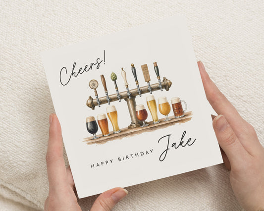 Birthday Card for Him, Personalised Birthday Card, Beer Birthday Card, Birthday Card for Dad, Husband Birthday Card, Friend Birthday Card