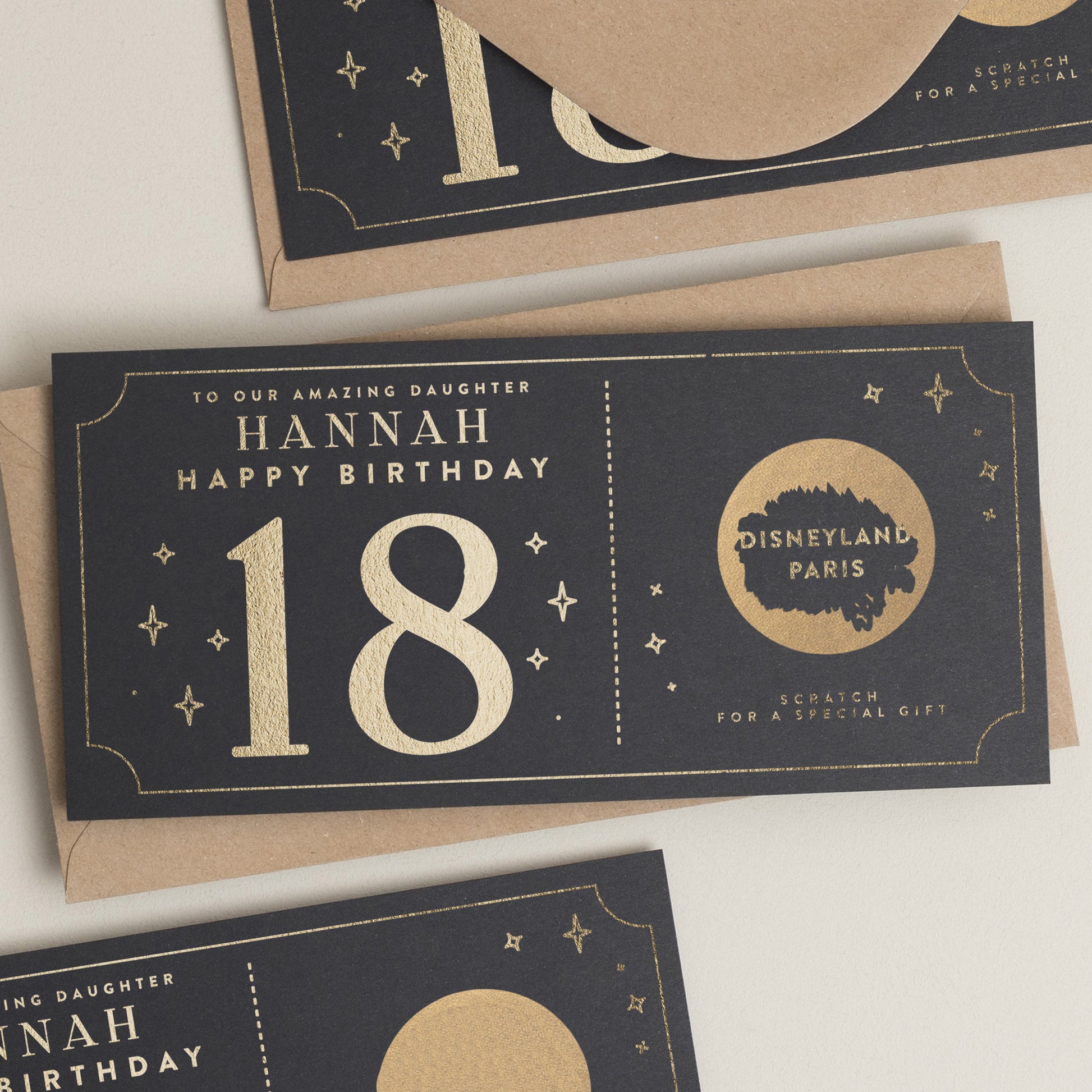 18th Birthday Gift Voucher, 18th Birthday Card, Gold Foil Scratch Card Gift Voucher, Scratch Card, Birthday Surprise Voucher, Gift Ticket