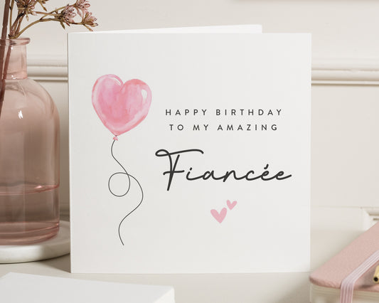 Birthday Card for Fiancée, Fiancée Birthday Card, Birthday Card for Her, Romantic Birthday Card, Cute Birthday Card for Partner
