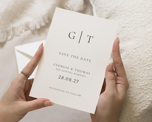 Personalised Save the Date Card, Wedding Save the Date Card, Minimal Save the Date, Custom Save the Date Card, Simple Wedding Save the Date