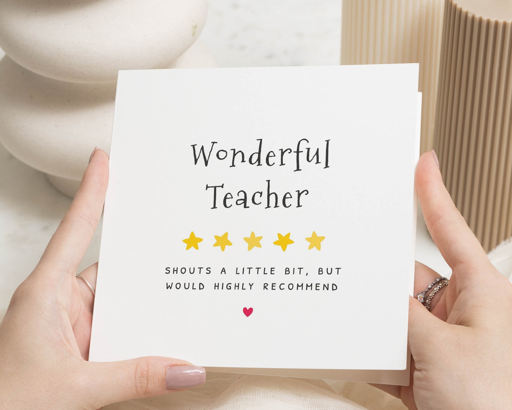Teacher Thank You Card, Wonderful Teacher Card, End Of Term Card, Funny Teacher Card, Thank You Card For Teacher, Star Teacher Card