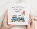 3rd Birthday Card for Grandson, Personalised Grandson Birthday Card, Tractor Birthday Card, 3 Year Old Birthday Card, Farm Animal Card