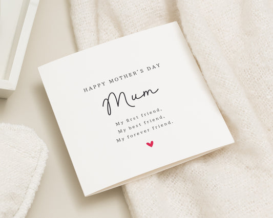 Mothers Day Card for Mum, Happy Mothers Day Card, Mum Card, Mothers Day Card from Daughter, Best Friend Mum Card, Forever Friend Card