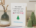 Christmas Card for Husband, Funny Christmas Card from Wife, Christmas Card for Him, Husband Christmas Card, Funny Xmas Card for Partner