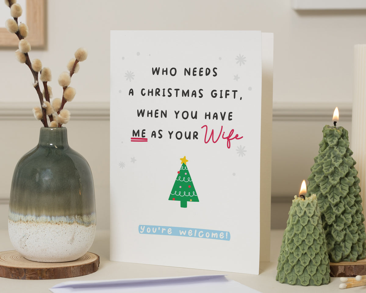 Christmas Card for Husband, Funny Christmas Card from Wife, Christmas Card for Him, Husband Christmas Card, Funny Xmas Card for Partner