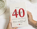 40th Anniversary Card, Ruby Wedding Anniversary Card, Personalised Anniversary Card for Mum and Dad, Anniversary Card for Parents