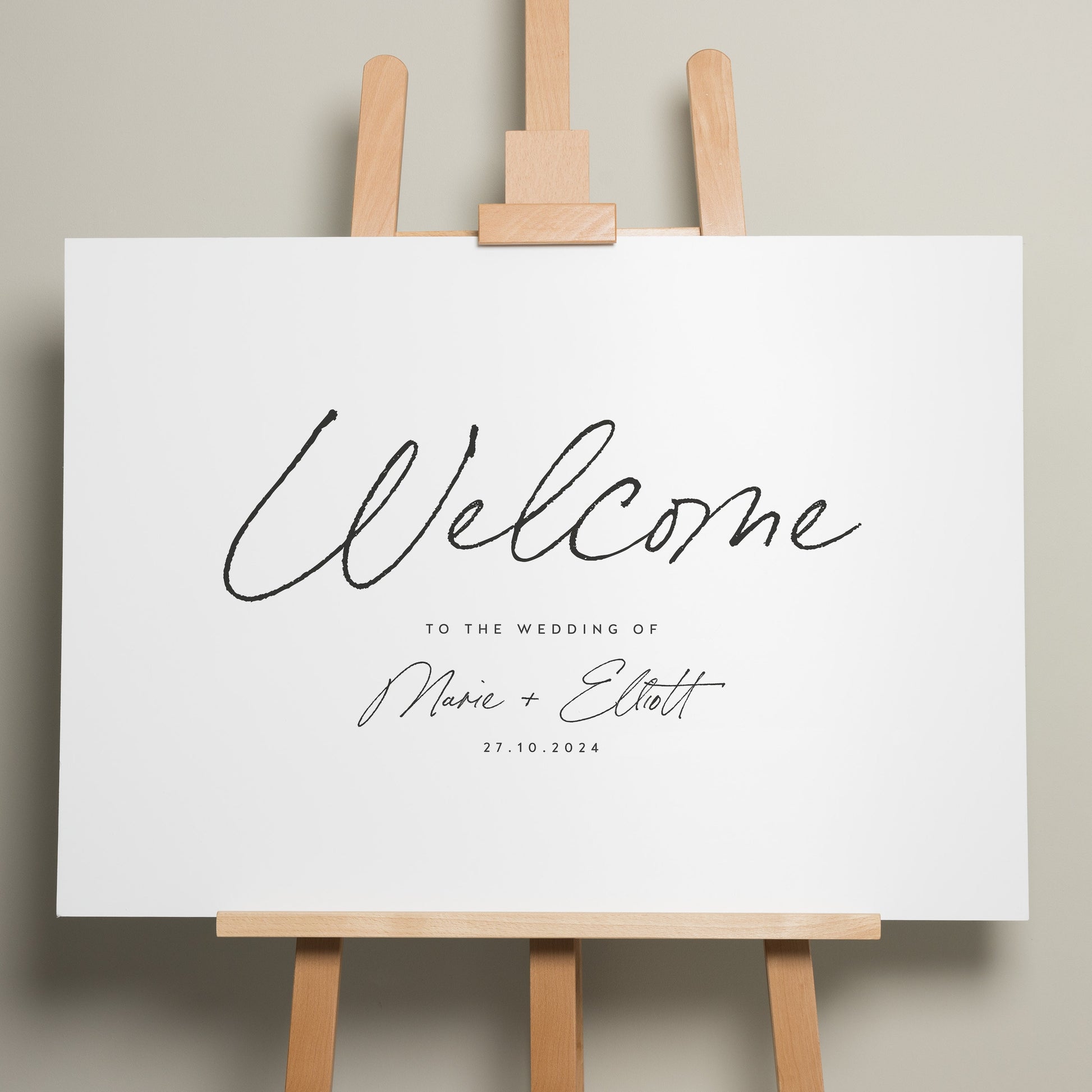 Elegant Wedding Welcome Sign, Ceremony Sign, Simple Welcome Sign, Personalised Welcome Sign, Classic Wedding Design &#39;Marie&#39;