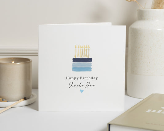 Birthday Card for Uncle, Uncle Birthday Card, Personalised Birthday Card, Simple Birthday Card for Him, Custom Card for Uncle