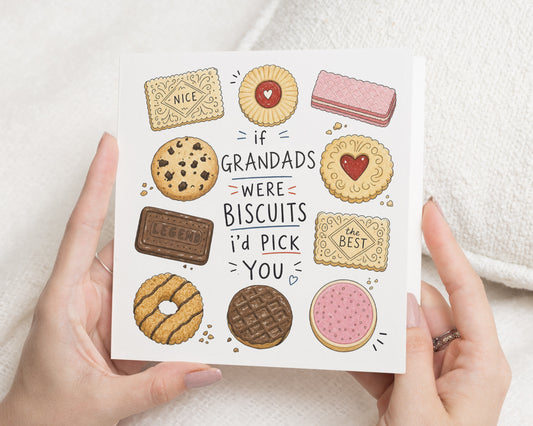 Grandad Fathers Day Card, Funny Grandad Card, Biscuit Pun Card, Card for Grandad, Grandad Birthday Card, Grandfather Card, Cute Card for Him