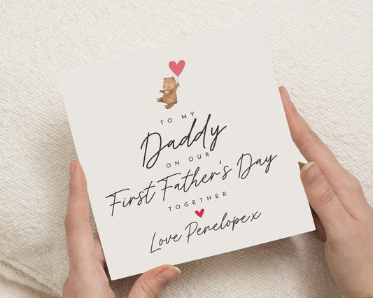 First Fathers Day Card, Fathers Day Card from Baby, Personalised Daddy Card, Fathers Day Card for Dad, Cute Bear Card, Fathers Day Gift