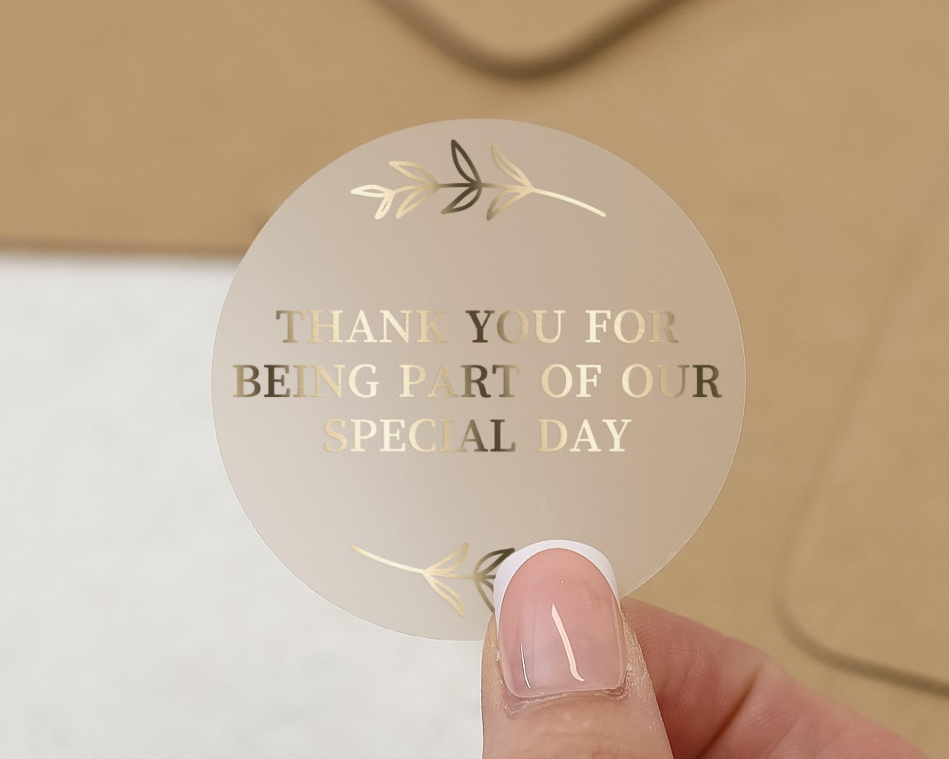 Thank You Sticker, Wedding Thank You Sticker, Special Day Sticker, Gold Foil Thank You, Party Thank You Sticker, Wedding Sticker