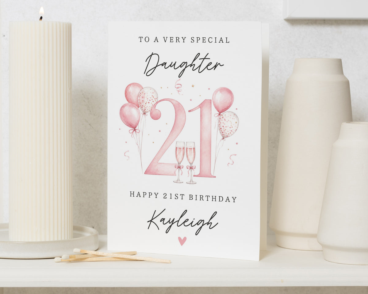 Daughter 21st Birthday Card, Personalised 21st Birthday Card for Daughter, Birthday Card for Her, 21st Birthday Cards for Daughter