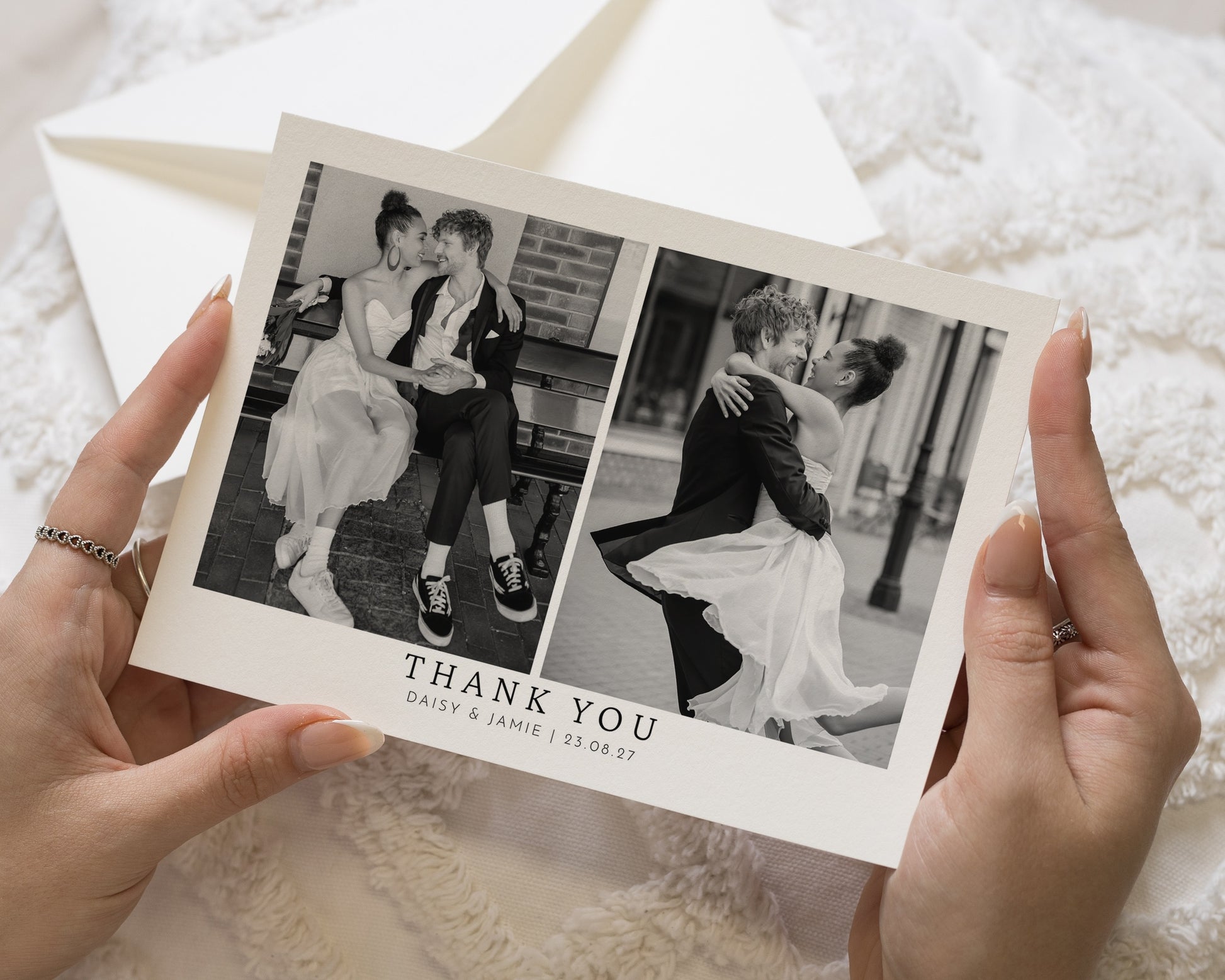 Personalised Wedding Thank You Cards, Photo Wedding Thank You Card, Minimal Thank You Cards, Simple Wedding Thank You Card