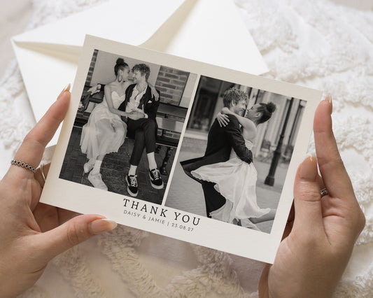 Personalised Wedding Thank You Cards, Photo Wedding Thank You Card, Minimal Thank You Cards, Simple Wedding Thank You Card