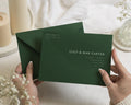 Forest Green Envelopes with White Ink Guest or Return Address Printing, C6, 5x7 or C5 Wedding Invitation Envelopes (Forest)
