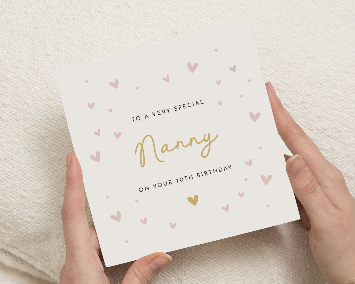 70th Birthday Card for Nanny, Nanny 70th Birthday Card, Birthday Card for Grandma, Nan Birthday Card, Cute Birthday Card for Her