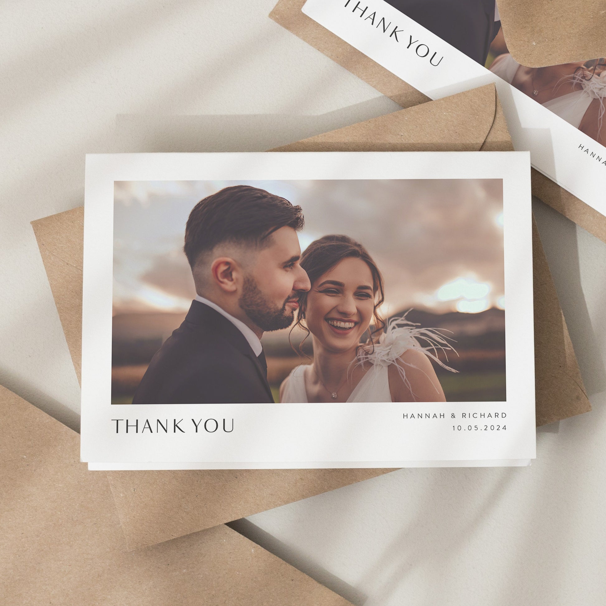 Wedding Thank You Cards With Photo, Thank You Cards For Wedding, Wedding Thankyou, Thank You Wedding Card, Folded Wedding Card With Envelope