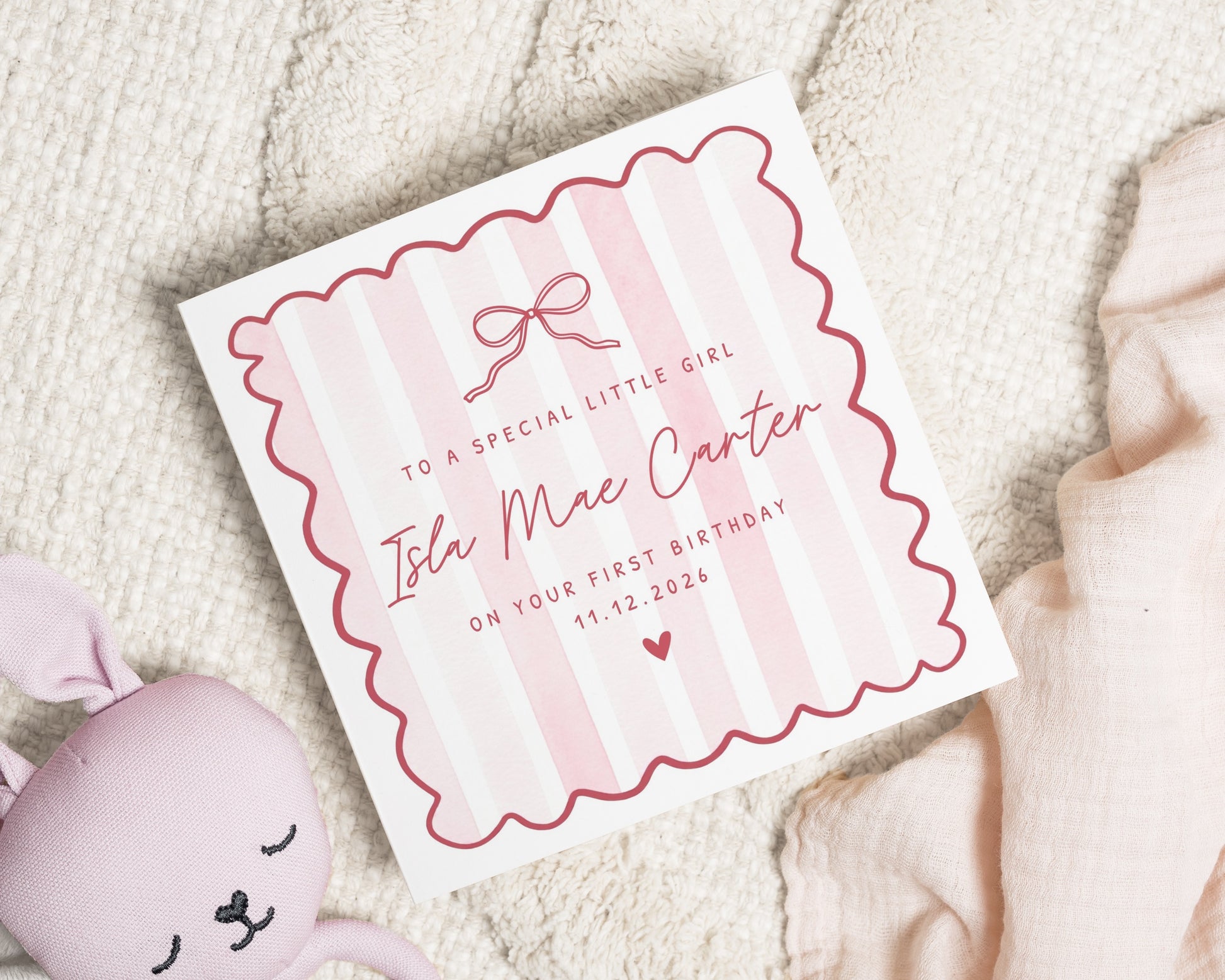 1st Birthday Card for Girl, First Birthday Card, Personalised Birthday Card for Daughter, Granddaughter Birthday Card, Niece Card