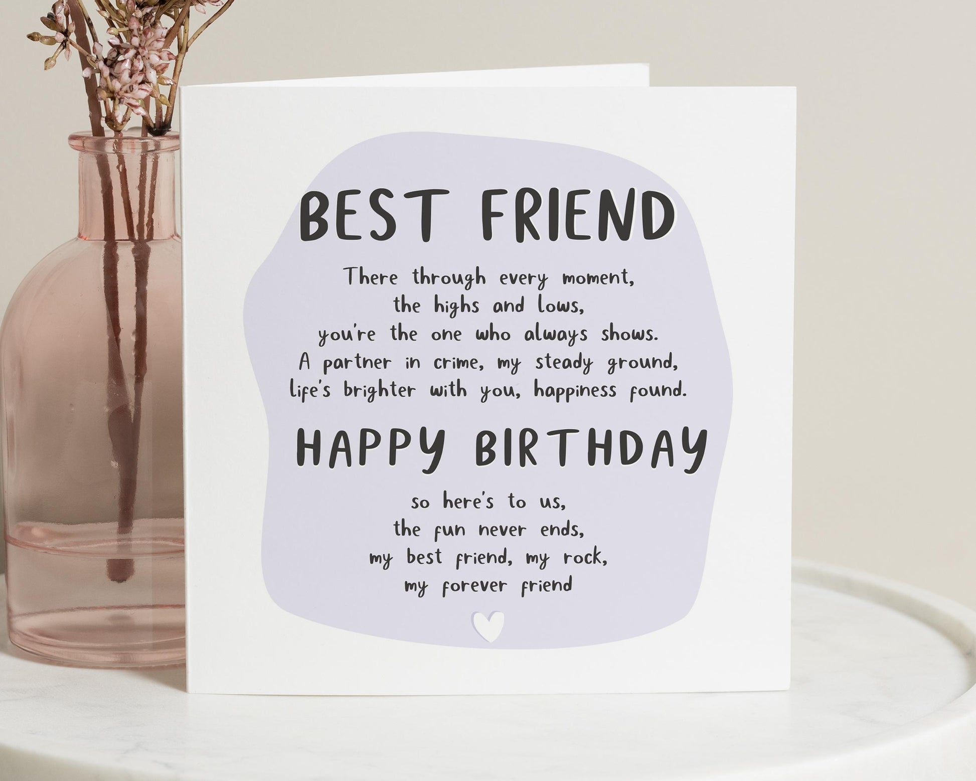 Best Friend Birthday Card, Birthday Card for Friend, Birthday Card for Her, Personalised Best Friend Card, Poem Birthday Card