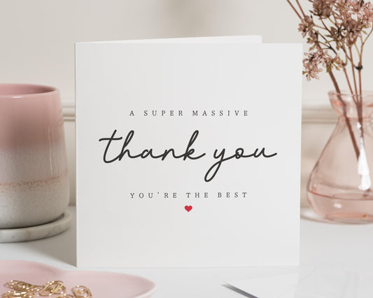 Thank You Card, Thank You Card for Friend, Thank You Card for Her, Simple Thank You Card, General Thank You Card, Youre The Best Card