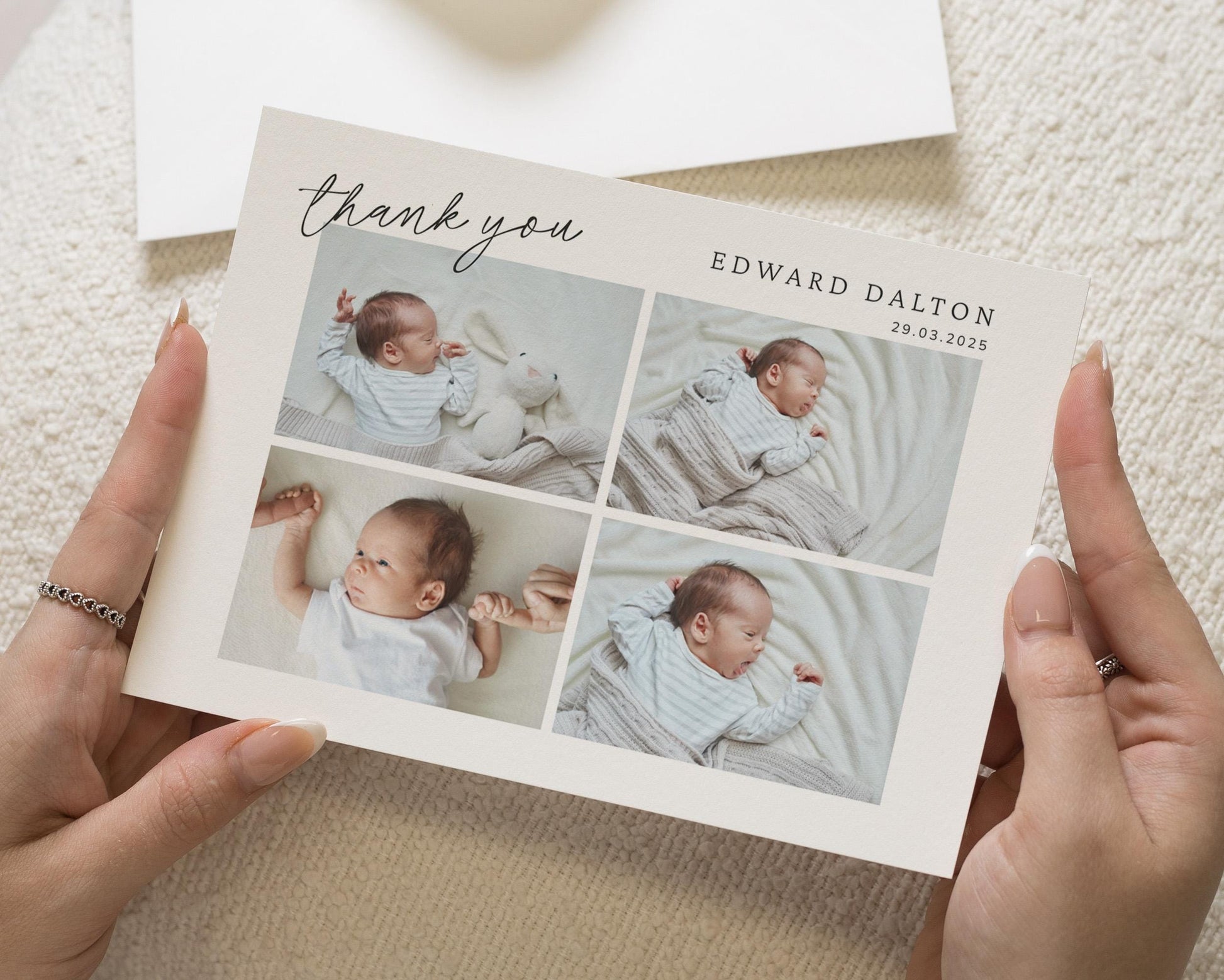 Personalised Thank You Cards New Baby, Folded Baby Thank You Cards, Baby Photo Thank You Cards, Postcard Thankyou Cards, Thank You Notes