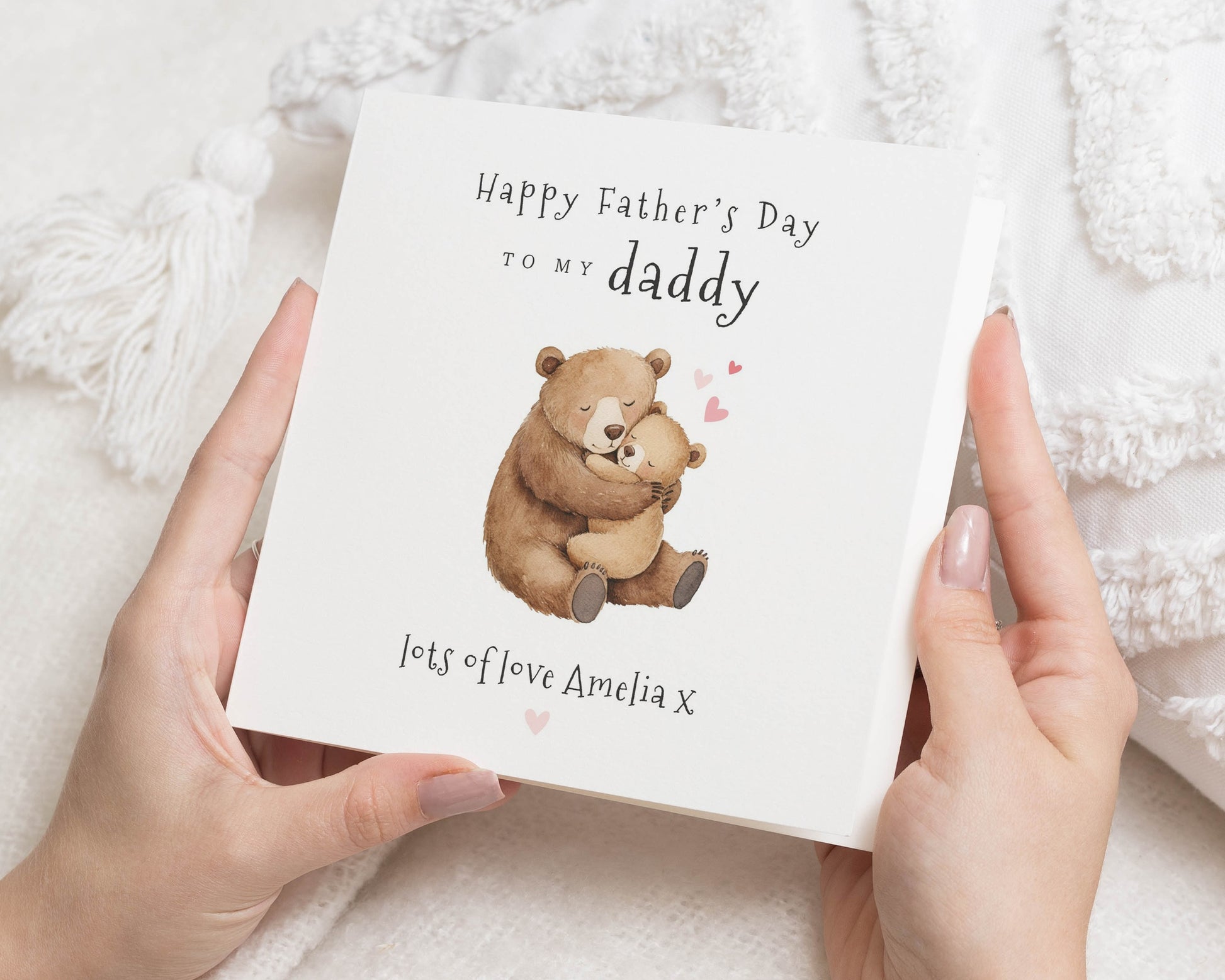 Fathers Day Card for Daddy, Personalised Fathers Day Card from Child, Cute Bear Card, Daddy Bear Card, Custom Fathers Day Card
