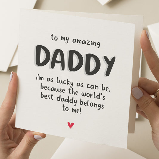 Cute Fathers Day Card, Poem Father&#39;s Day Card, Best Daddy, Daddy Fathers Day Card, Best Dad Fathers Day Gift, Fathers Day Card From Child