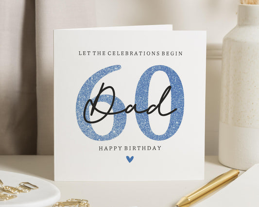 60th Birthday Card for Dad, Dad 60th Birthday Card, Birthday Card for Him, Personalised 60th Birthday Card, Milestone Birthday Card