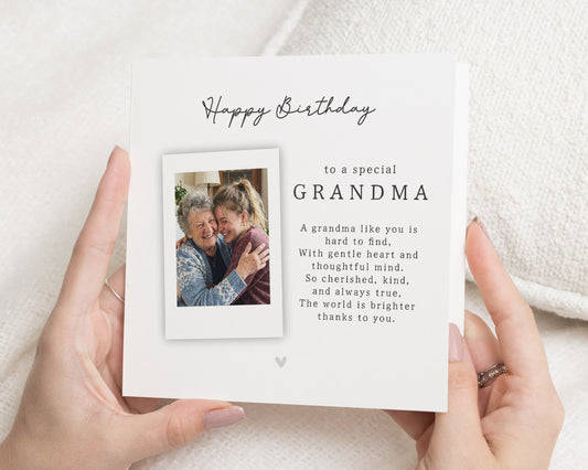 Birthday Card for Grandma, Grandma Birthday Card, Personalised Photo Birthday Card, Poem Birthday Card for Her, Nan Birthday Card