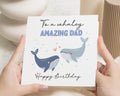 Birthday Card for Dad, Dad Birthday Card, Whale Birthday Card, Cute Birthday Card for Him, Birthday Card from Kids, Happy Birthday Dad