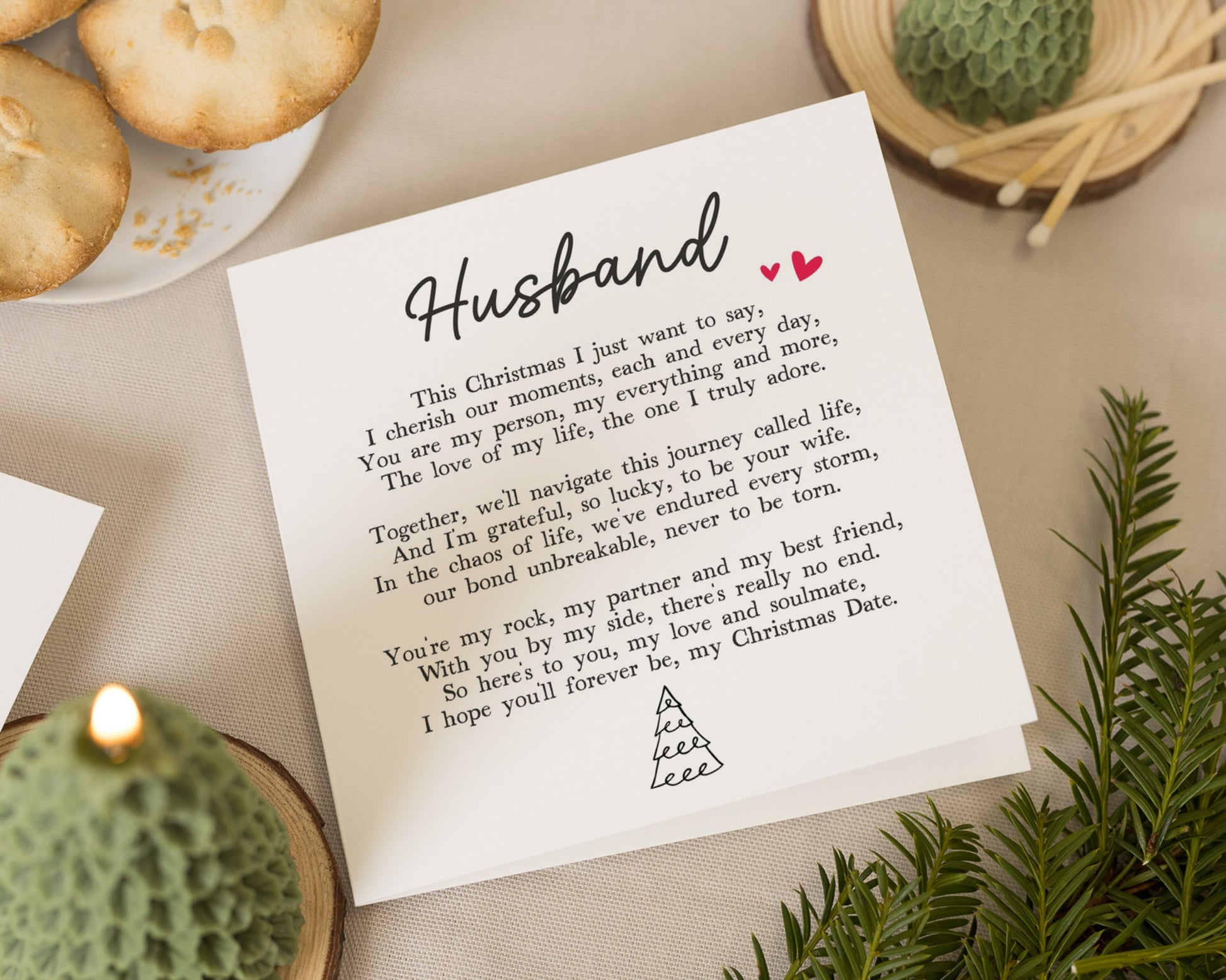 Christmas Card for Husband, Husband Christmas Card, Poem Christmas Card, Romantic Christmas Card, Personalised Christmas Card