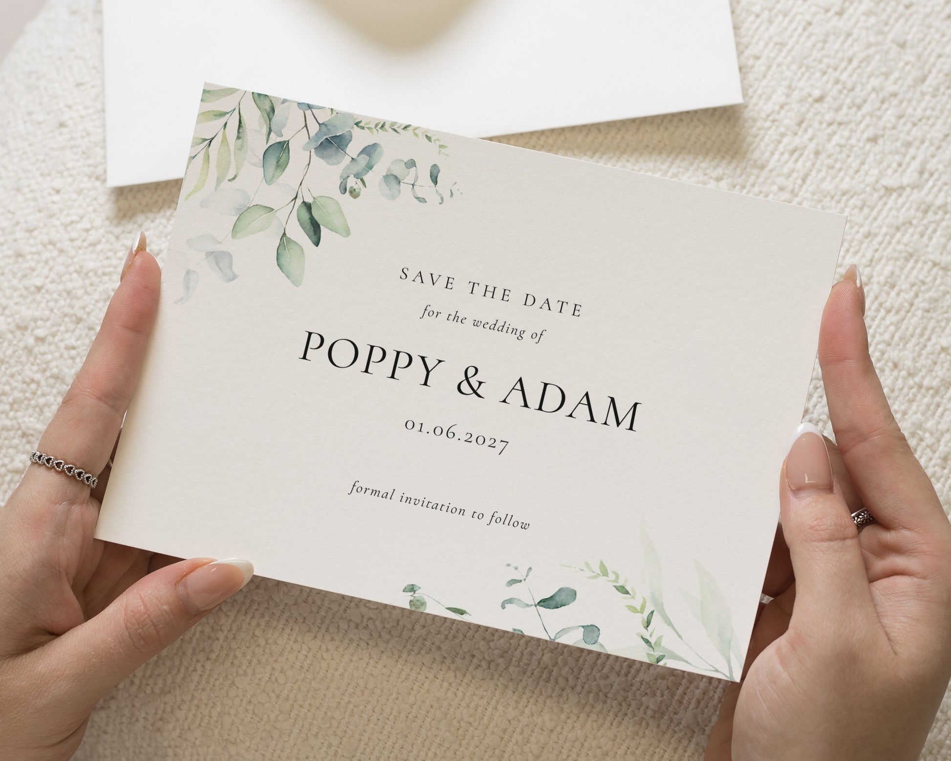 Personalised Save the Date Card, Wedding Save the Date Card, Greenery Save the Date, Simple Save the Date Card, Custom Save the Dates