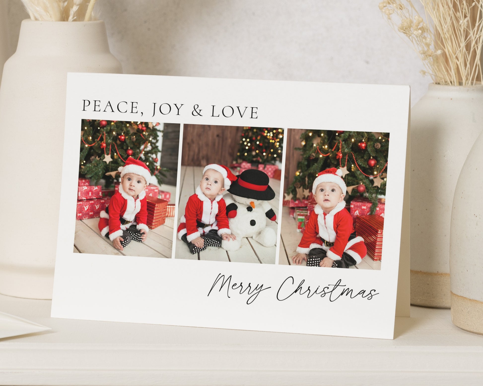 Personalised Photo Christmas Card, Pack of Christmas Cards, Pack of 10, 20, 50 or 100, Family Christmas Card, Folded Christmas Card