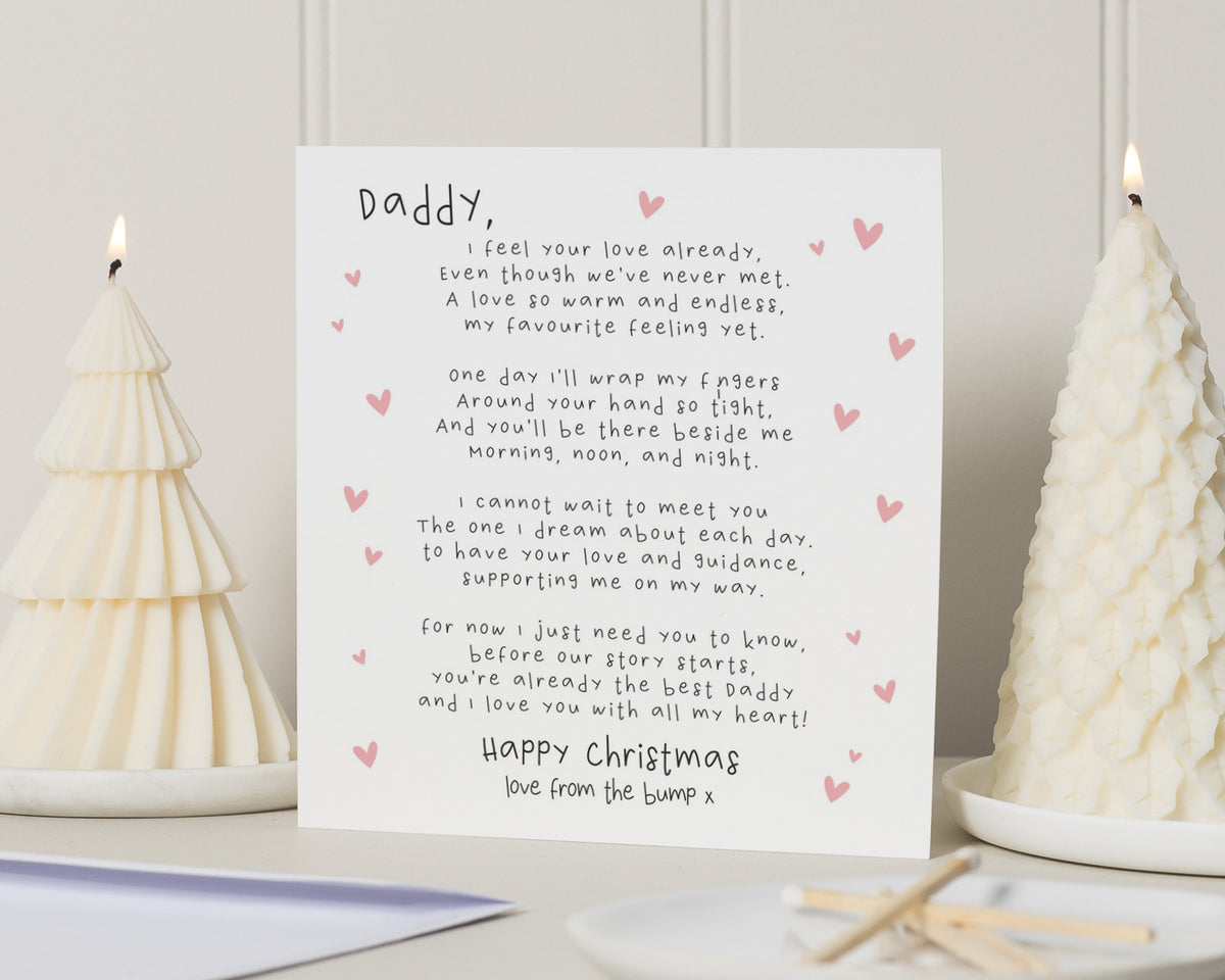 Daddy Christmas Card from the Bump, Dad Christmas Card, Pregnancy Christmas Card, Father to Be Card, Baby Bump Christmas Card, New Dad Card