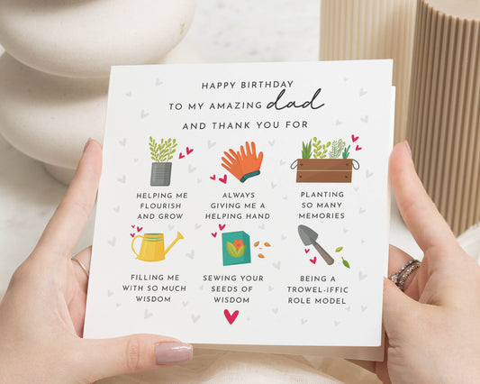 Birthday Card for Dad, Gardening Card for Dad, Dad Birthday Card, Birthday Card from Daughter, Cute Dad Birthday Card
