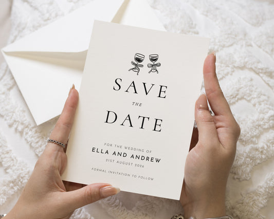 Save the Date Card, Personalised Save the Date Card, Wedding Save the Date, Simple Save the Date, Custom Save the Date Card