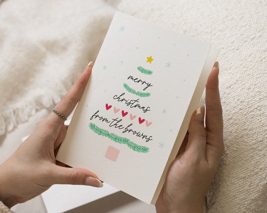 Personalised Christmas Card, Pack of Christmas Cards, Family Christmas Card, Custom Name, Pack of 10, 20, 50 or 100