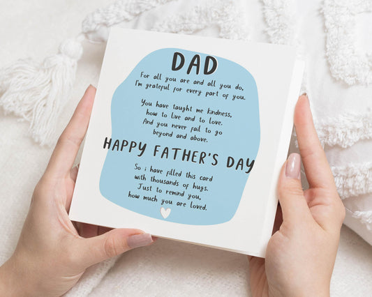 Fathers Day Card for Dad, Happy Fathers Day Card, Card for Him, Dad Poem Card, Cute Fathers Day Card, Personalised Card for Dad