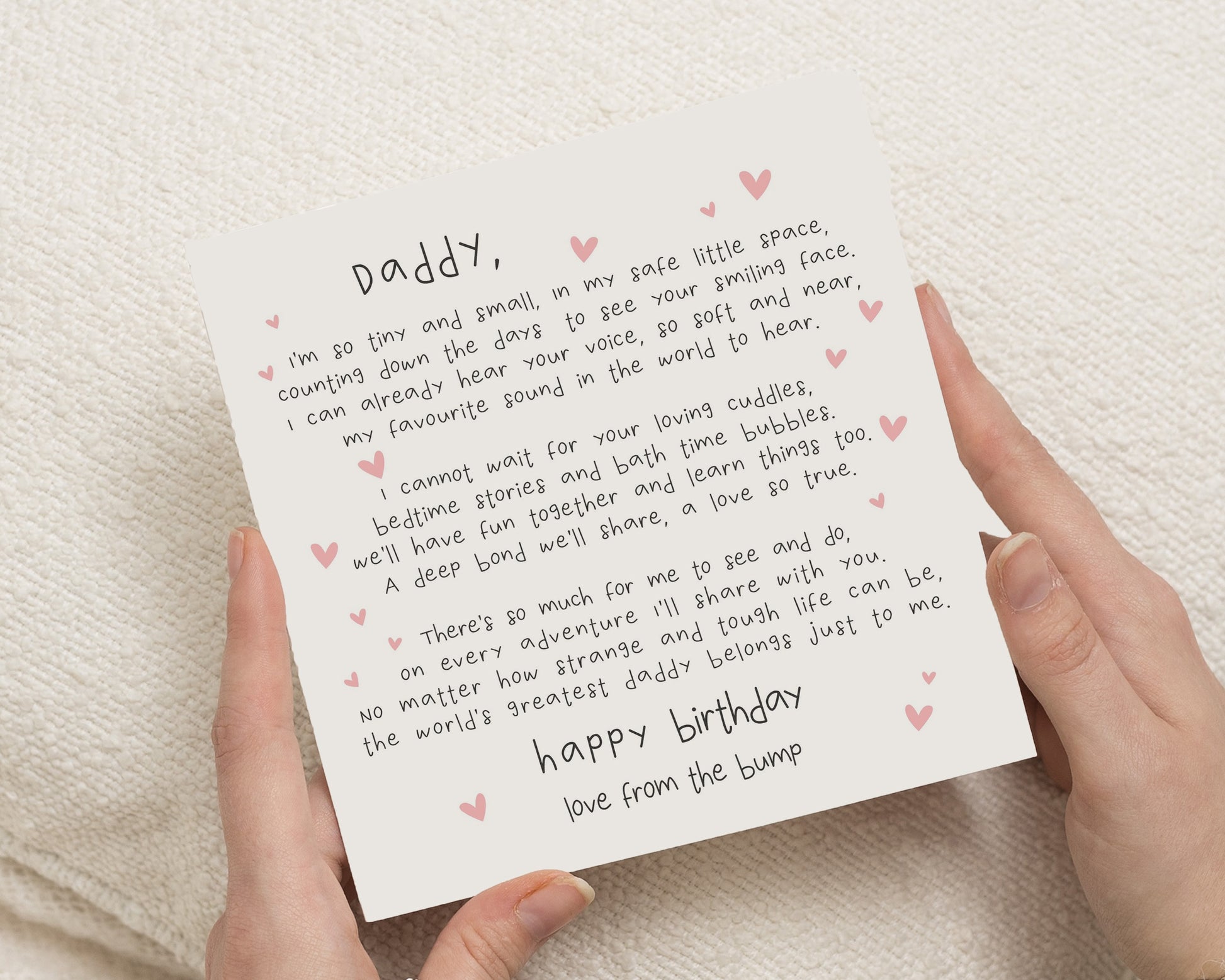 Daddy Birthday Card from the Bump, Dad Birthday Card, Birthday Card for Dad to Be, Pregnancy Birthday Card, Baby Bump Poem Card