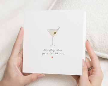 Anniversary Card for Him, Anniversary Card for Her, Valentines Card, Funny Love Card, Martini Card, Romantic Pun Card, Love You Card