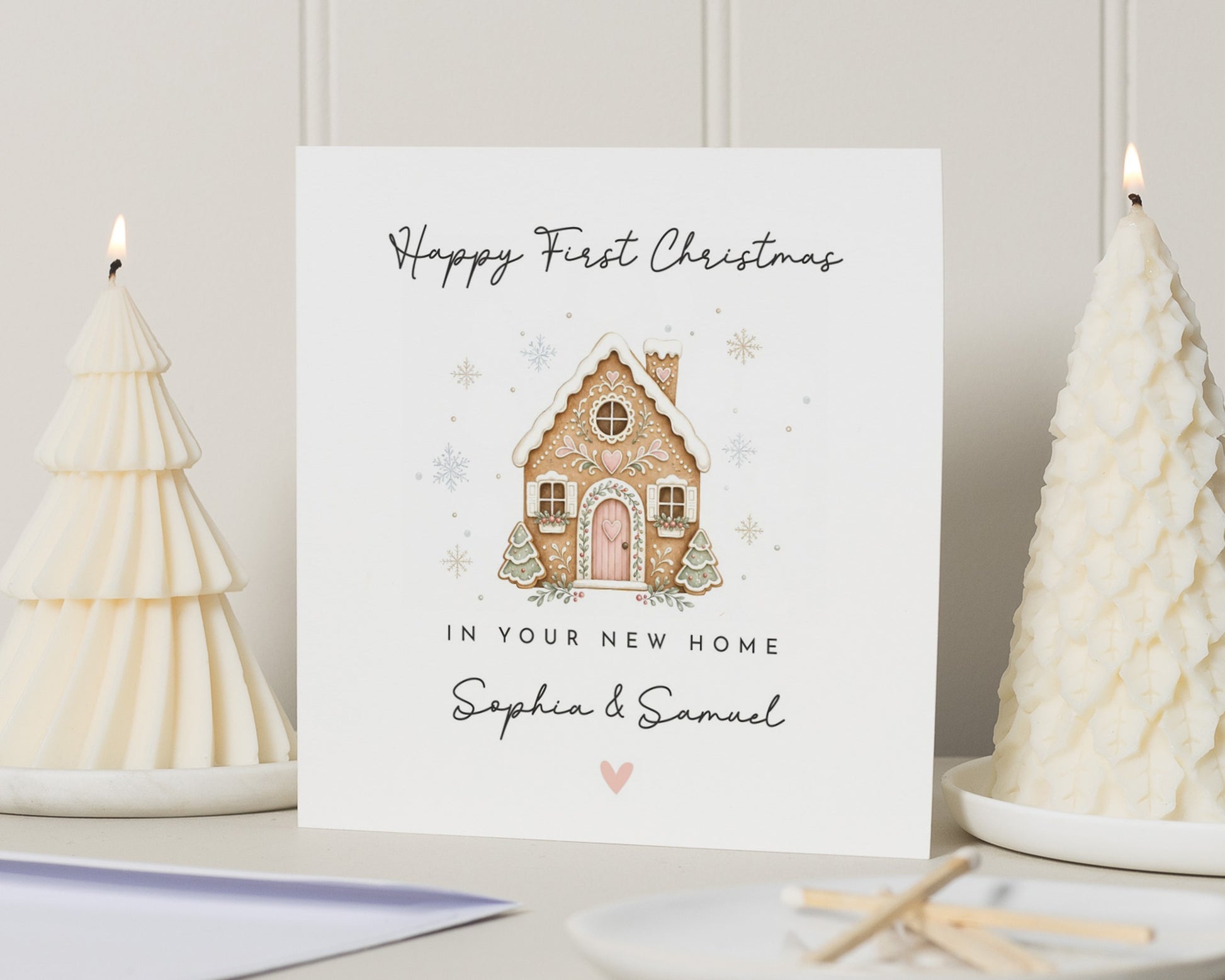 First Christmas New Home Card, 1st Christmas Card for Couple, Personalised Christmas Card, New Home Card, Gingerbread House Card