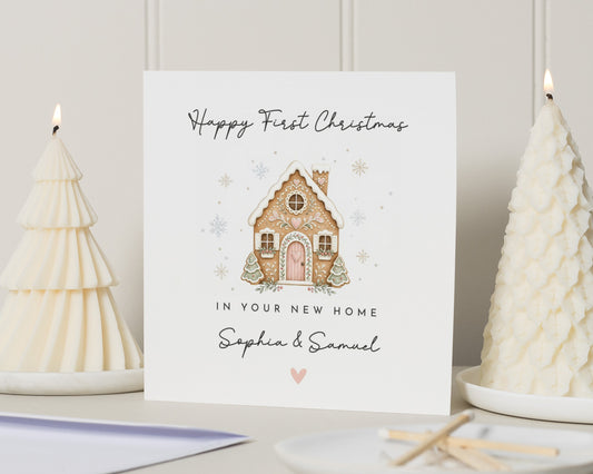 First Christmas New Home Card, 1st Christmas Card for Couple, Personalised Christmas Card, New Home Card, Gingerbread House Card