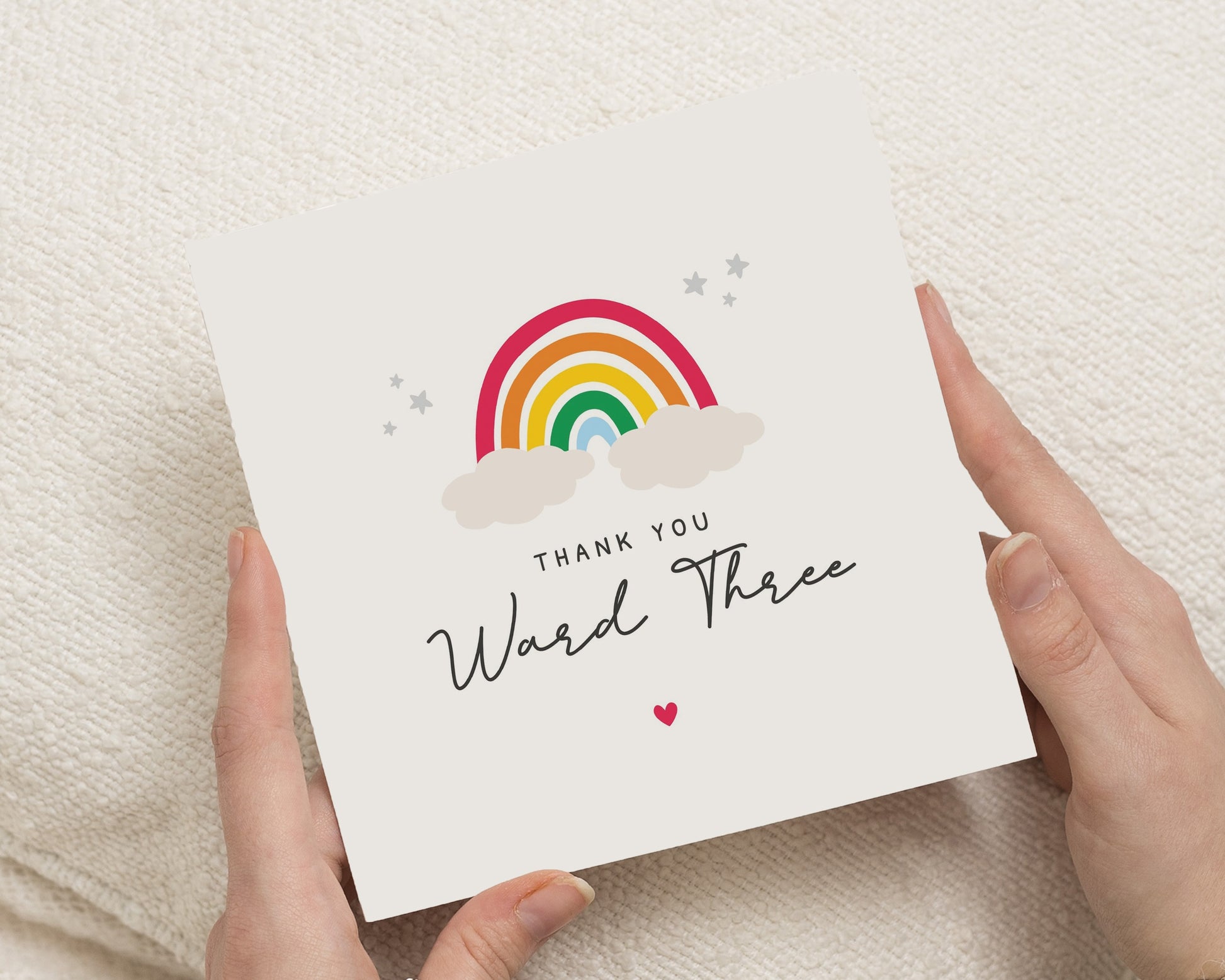 Thank You Card, NHS Thank You Card, Rainbow Thank You Card, Thank You Card for Hospital, Personalised Thank You Card