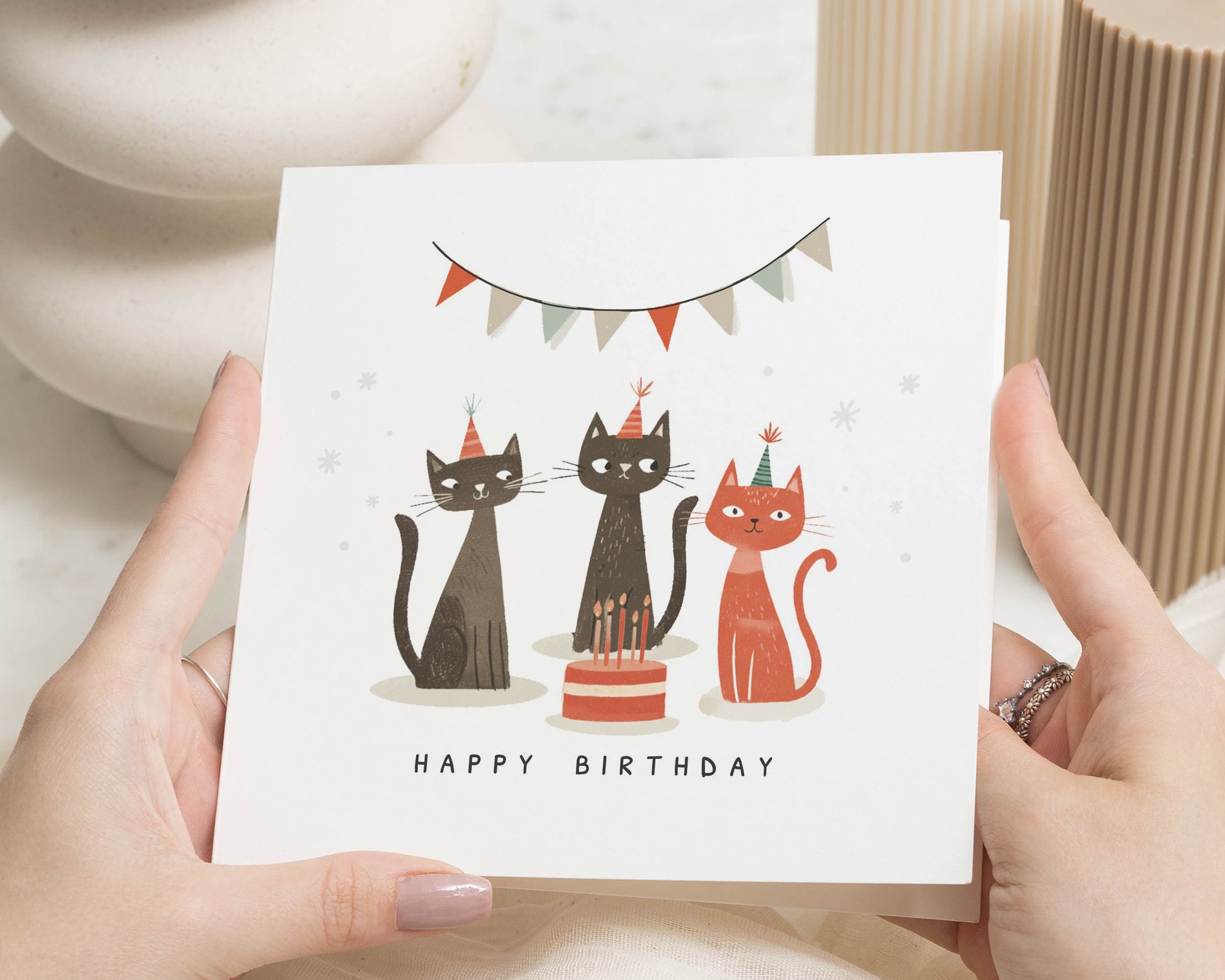 Birthday Card for Cat Lover, Cute Cat Birthday Card, Birthday Card for Her, Birthday Card for Friend, Simple Birthday Card