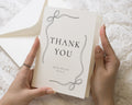 Personalised Wedding Thank You Cards, Wedding Thank You Cards, Personalised Thank You Cards, Folded Minimal Bow Thank You Cards
