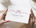 Personalised Wedding Thank You Cards, Folded Wedding Thank You Cards, Thank You Cards, Simple Bow Thank You Card for Wedding