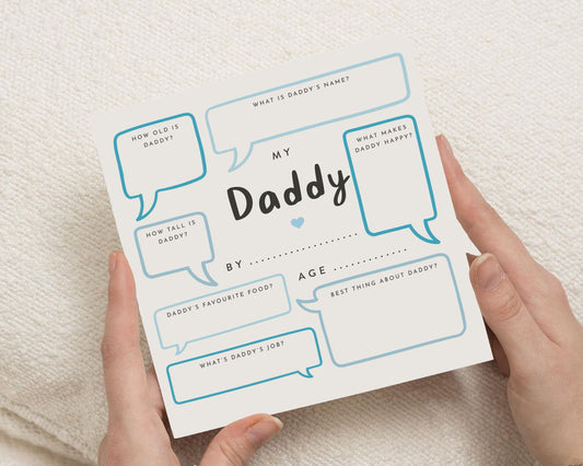Birthday Card for Daddy, Personalised Daddy Card, Fathers Day Card from Child, Daddy Birthday Card, Cute Card for Dad