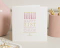21st Birthday Card for Her, Personalised 21st Birthday Card, Simple Cake Birthday Card, Custom Birthday Card for Daughter, Friend